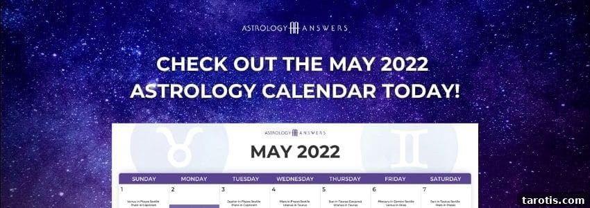 Weekly Tarot Horoscope by Zodiac: May 2–8, 2022 2 Check out the free Astrology Answers May 2022 calendar - filled with all the major and minor transits you need to know about.