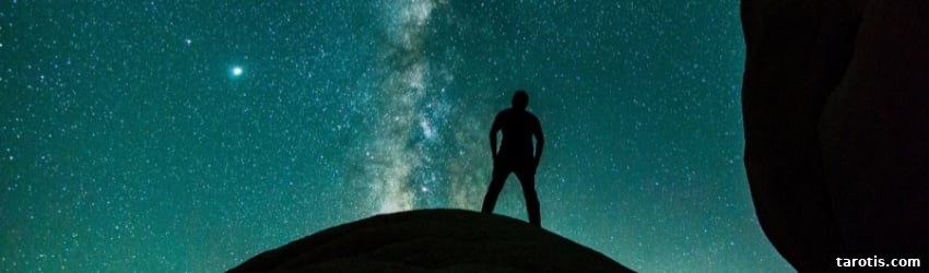 Weekly Astrology Forecast: September 13–19, 2021 2 black figure standing in front of a blue galaxy of stars