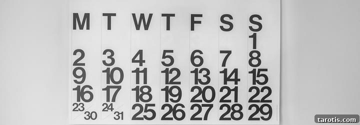 Day-of-Week Astrology: What Your Birth Date Reveals About You 2 A calendar on a wall showing every day of the week.